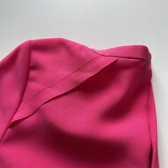 Banana Republic Drop Waist Dress Womens Barbie Pink Flounce Hem Size 0 - Picture 8 of 8